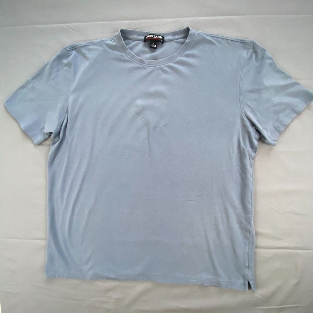 Kirkland Signature Mens Graphic Tee Shirt Large L Charcoal Gray Salty Day Palm